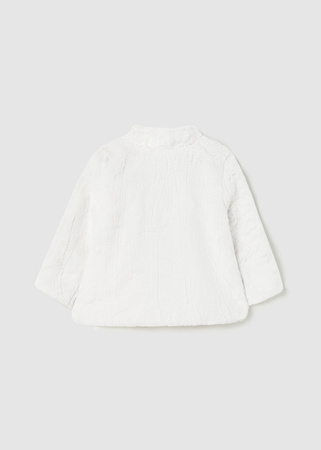 Mayoral Baby 2433-033 Płaszcz z futerkiem dla niemowlęcia Ecru