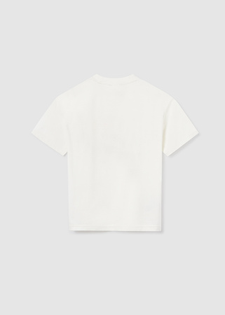 Mayoral Junior 6070-037 Koszulka z krótkim rękawem z nadrukiem dla chłopca Ecru