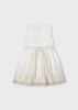 Mayoral Mini 3917-063 Sukienka z haftem dla dziewczynki  Crudo