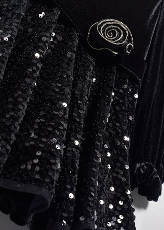 Abel&Lula 5715-005 Sukienka z cekinami dla dziewczynki Negro