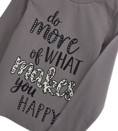 ORIGINAL MARINES DDAV3697F Koszulka z długim rękawem z cekinową aplikacją dla dziewczynki Szara