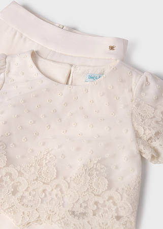 Abel&Lula 5249-002 Komplet ze spodniami z krepy dla dziewczynki Crudo