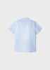 Mayoral Mini 3161-062 Koszula lniana z krótkim rękawem ze stójką dla chłopca Niebieska