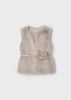 Mayoral Mini 4365-042 Kamizelka z futerkiem z paskiem dla dziewczynki  Sepia
