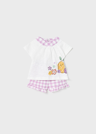 Mayoral Newborn 1695-060 Komplet z bawełny 4-częściowy dla dziewczynki ECOFRIENDS Lilac