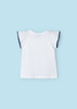 Mayoral Mini 3096-079 Koszulka bez rękawów z aplikacją Blanco - tinta