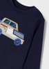 Mayoral baby 2004-080 Koszulka z długim rękawem z motywem interaktywnym dla chłopca ECOFRIENDS Granatowa