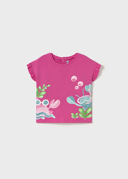 Mayoral Baby 1048-068 Koszulka bez rękawów z nadrukiem Fucsia