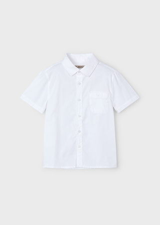 Mayoral Mini 3112-078 Koszula z krótkim rękawem z kołnierzykiem dla chłopca Blanco