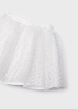 Mayoral Mini 3901-095 Spódnica z tiulu z brokatem dla dziewczynki Biała