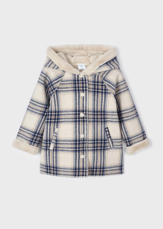 Mayoral Mini 4408-062 Płaszcz dla dziewczynki w kratę Marino