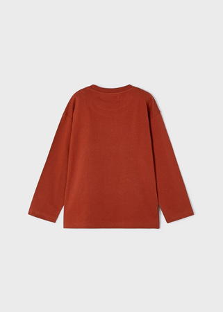 Mayoral Mini 4003-044 Koszulka z długim rękawem dla chłopca z nadrukiem 3D ECOFRIENDS Kolor cegła