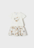 Mayoral baby 1942-019 Komplet z muślinową spódnicą dla dziewczynki Ecru