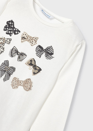 Mayoral Mini 4006-046 Koszulka z gumką do włosów dla dziewczynki ECOFRIENDS Crudo