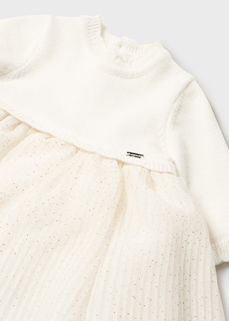 Mayoral Newborn 2858-049 Sukienka wizytowa łączona Crudo