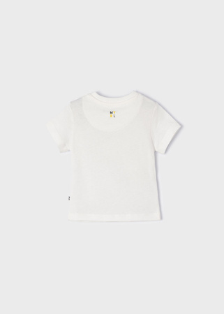 Mayoral Baby 1006-074 Koszulka z krótkim rękawem ECOFRIENDS dla chłopca Samochody Ecru