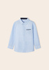 Mayoral Mini 3165-041 Koszula lniana z długim rękawem z kołnierzykiem dla chłopca Niebieska