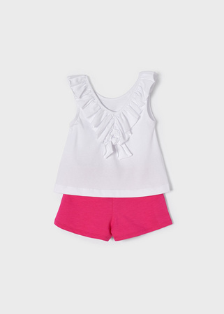 Mayoral Mini 3283-055 Komplet 2-częściowy ze spodenkami dla dziewczynki ECOFRIENDS Magenta
