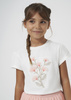 Mayoral Junior 6012-048 Koszulka z krótkim rękawem z aplikacją dla dziewczynki Crudo - tulipa