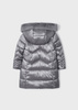 Mayoral Mini 4488-041 Kurtka zimowa długa pikowana dla dziewczynki Srebrna