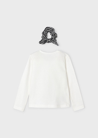 Mayoral Mini 4006-046 Koszulka z gumką do włosów dla dziewczynki ECOFRIENDS Crudo