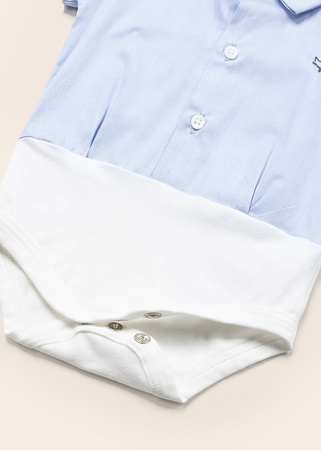 Mayoral Newborn 1765-088 Body z kołnierzykiem z krótkim rękawem Celeste