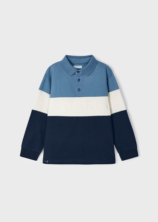 Mayoral Mini 4104-047 Koszulka polo z długim rękawem dla chłopca Stone blue