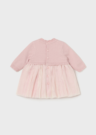 Mayoral Newborn 2858-048 Sukienka wizytowa łączona Soft pink
