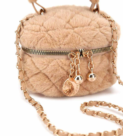 Original Marines DFAA9424F Torebka futrzna z przywieszką Beż