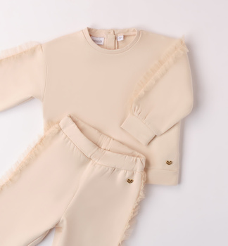 Sarabanda 0A335/00 Dres 2-częściowy dla dziewczynki  Beige