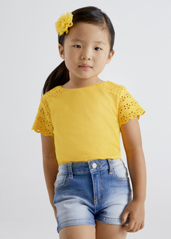 Mayoral mini 236-088 Szorty jeans basic dla dziewczynki Granatowe