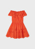 Mayoral Mini 3929-088 Sukienka w stylu boho z ażurem dla dziewczynki  Pomarańczowa