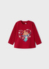 Mayoral Baby 2098-016 Koszulka z długim rękawem z grafiką dla dziewczynki Czerwona