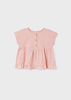 Mayoral Junior 6028-025 Bluzka z falbanką dla dziewczynki Różowa