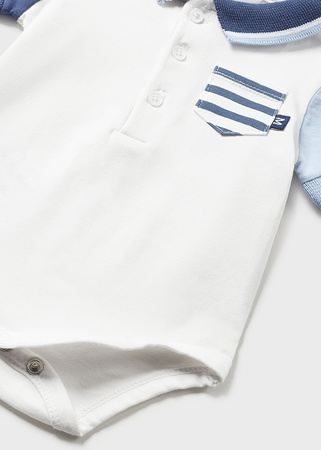 Mayoral Newborn 1766-039 Body z kołnierzykiem z krótkim rękawem