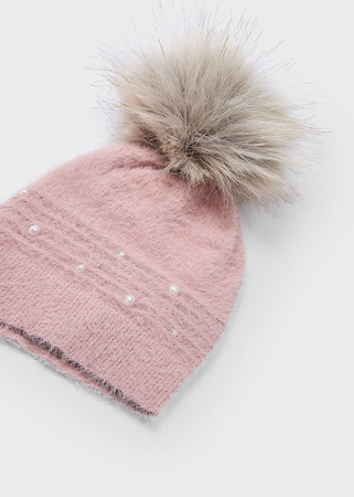 Mayoral 10825-077 Komplet czapka i komin dla dziewczynki Nude