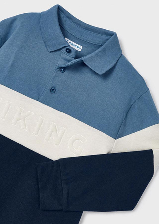 Mayoral Mini 4104-047 Koszulka polo z długim rękawem dla chłopca Stone blue