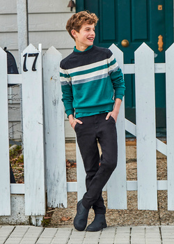 Mayoral Junior 582-026 Długie spodnie slim fit dla chłopca Negro