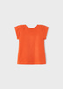 Mayoral Mini 3071-056 Koszulka z krótkim rękawem z nadrukiem i aplikacją Pomarańczowa
