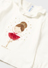 Mayoral Baby 2006-070 Koszulka z długim rękawem z aplikacją dziewczynki Crudo rojo