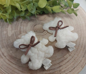 Maade.pl Spinki do włosów Misie - 2 sztuki Kolor ecru