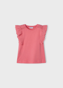 Mayoral Mini 3061-071 Koszulka bez rękawów z koronką ECOFRIENDS Peonia