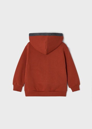 Mayoral Mini 4471-027 Bluza chłopięca ocieplana z kapturem kolor ceglasty