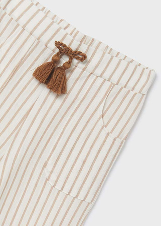 Mayoral Junior 6581-021 Spodnie cropped ze wzorem dla dziewczynki Beż