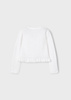 Mayoral Mini 3374-084 Sweterek z plecionymi detalami Blanco