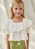Mayoral Mini 3178-018 Bluzka "hiszpanka" z haftem  dla dziewczynki  Blanco