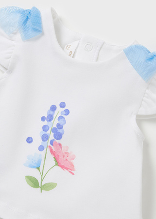 Mayoral Newborn 1879-014 Komplet ze spódnicą w paski dla dziewczynki, niebieski.