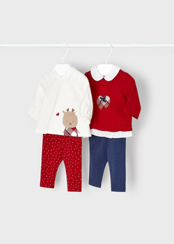 Mayoral Newborn 2704-022 Komplet 4-częściowy dla dziewczynki ECOFRIENDS Czerwony