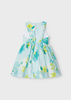 Mayoral Mini 3911-090 Sukienka z lnem dla dziewczynki Anis