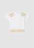 Mayoral Junior 6050-033 Koszulka z frędzlami, z krótkim rękawem ECOFRIENDS  Biała